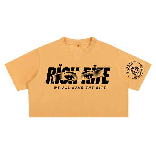 Snow Washed Rich Rite Crop Top ( runs small) *** PRE-ORDER. PLEASE ALLOW UP TO TWO WEEKS FOR DELIVERY FOR THIS ITEM***