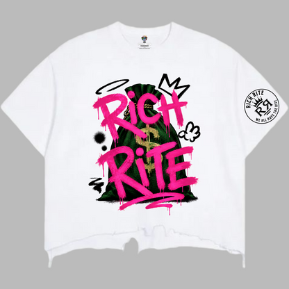 Rich Rite Vintage Wash Boxy Distressed Hem T-Shirt  *** PREORDER ITEM—PLEASE ALLOW UP TO 10 BUSINESS DAYS FOR YOUR ORDER TO SHIP.***