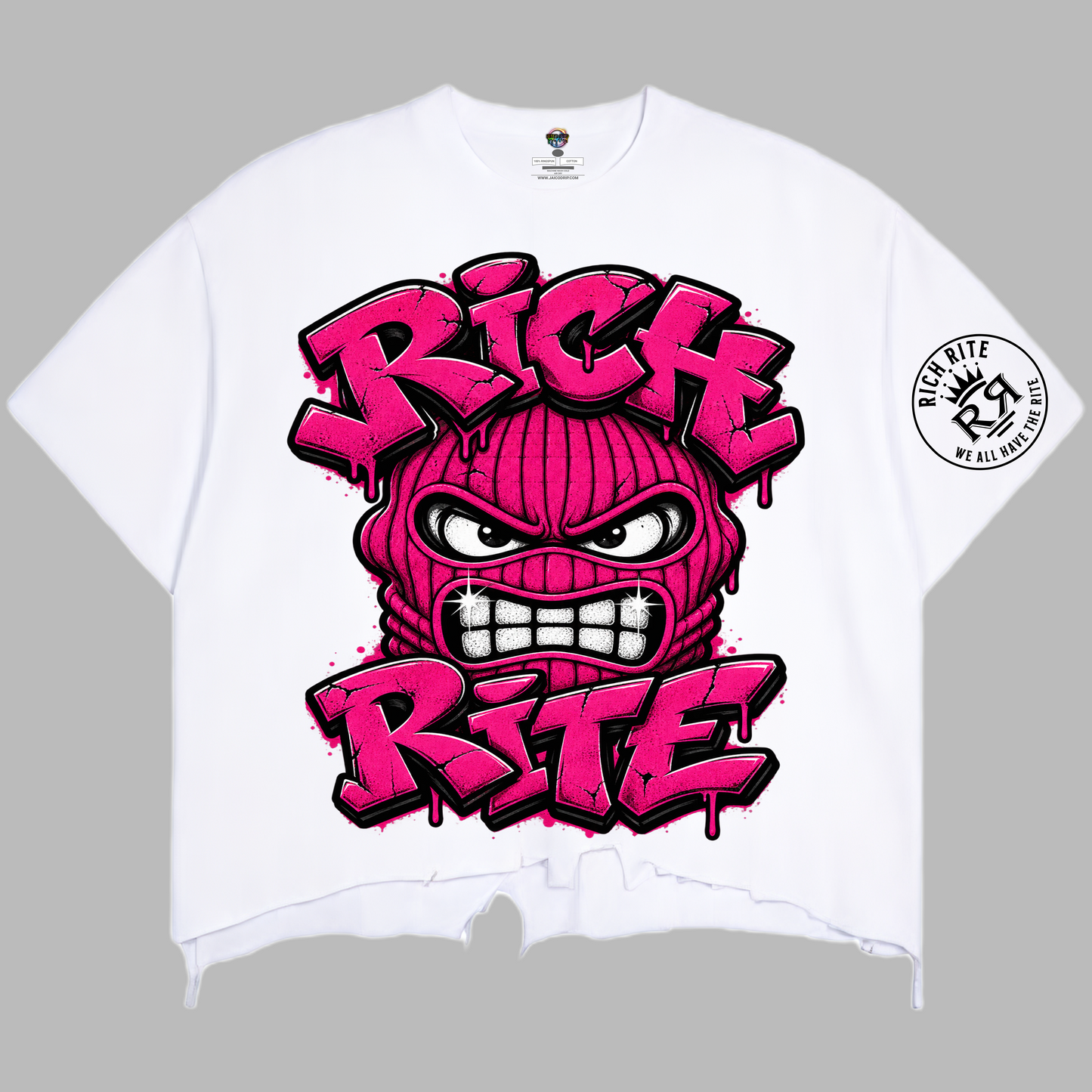 Rich Rite Vintage Wash Boxy Distressed Hem T-Shirt  ***PLEASE ALLOW UP TO TWO WEEKS FOR DELIVERY FOR THIS ITEM***