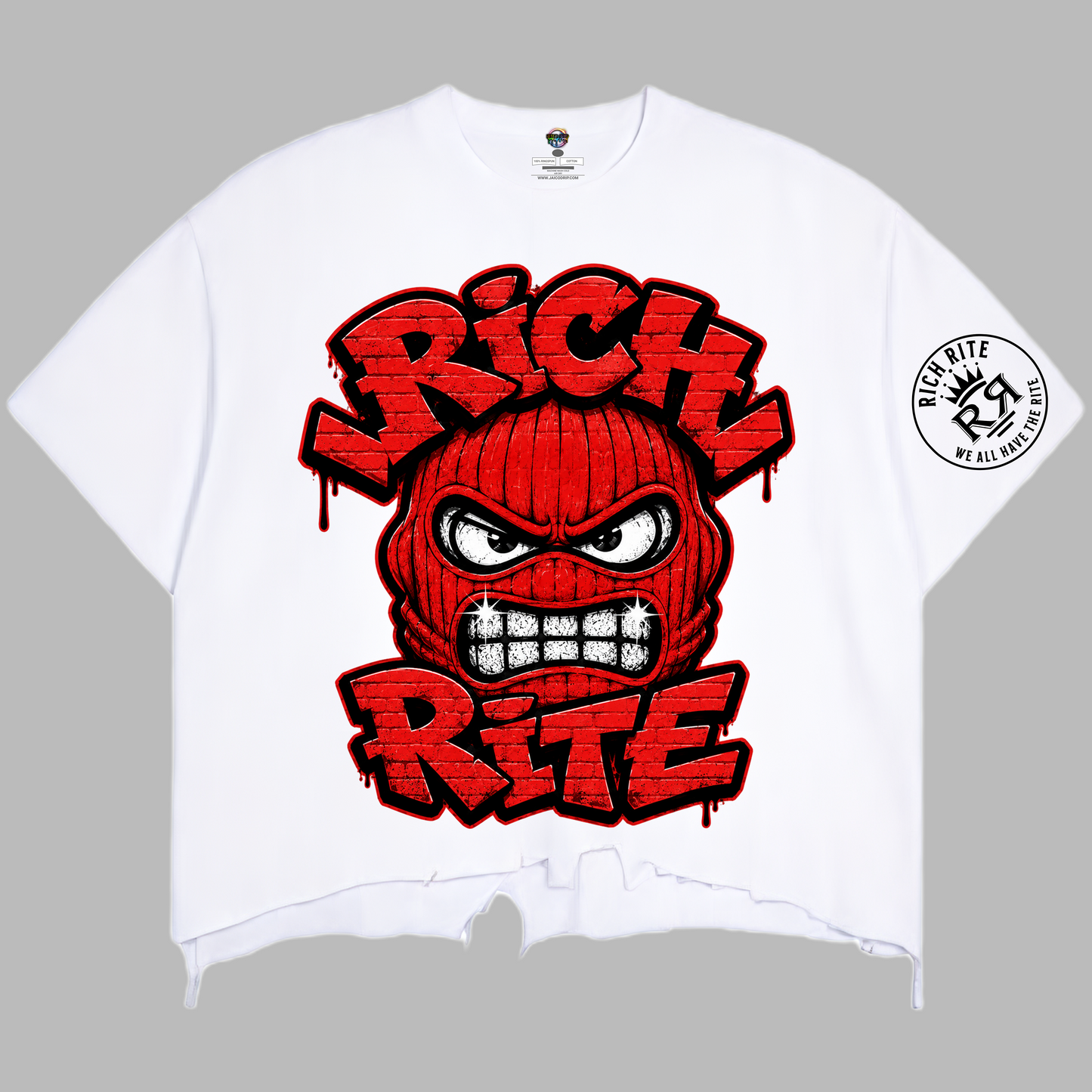 Rich Rite Vintage Wash Boxy Distressed Hem T-Shirt  ***PLEASE ALLOW UP TO TWO WEEKS FOR DELIVERY FOR THIS ITEM***
