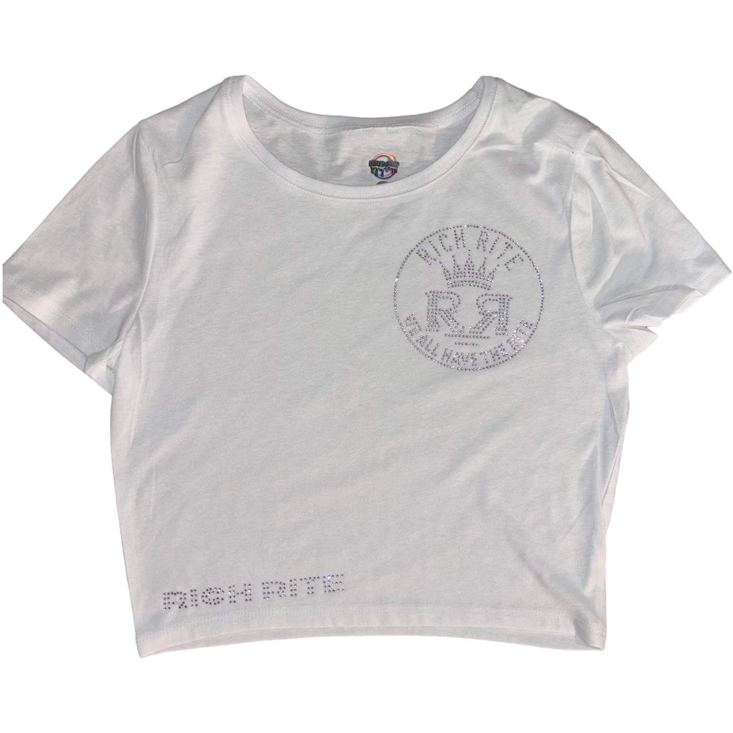 Rich Rite Rhinestone Fitted Crop Top