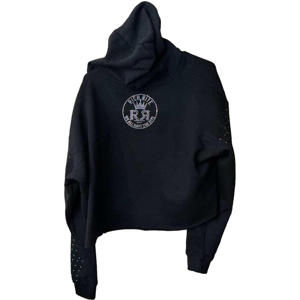 Rich Rite Rhinestone Cropped Hoodie