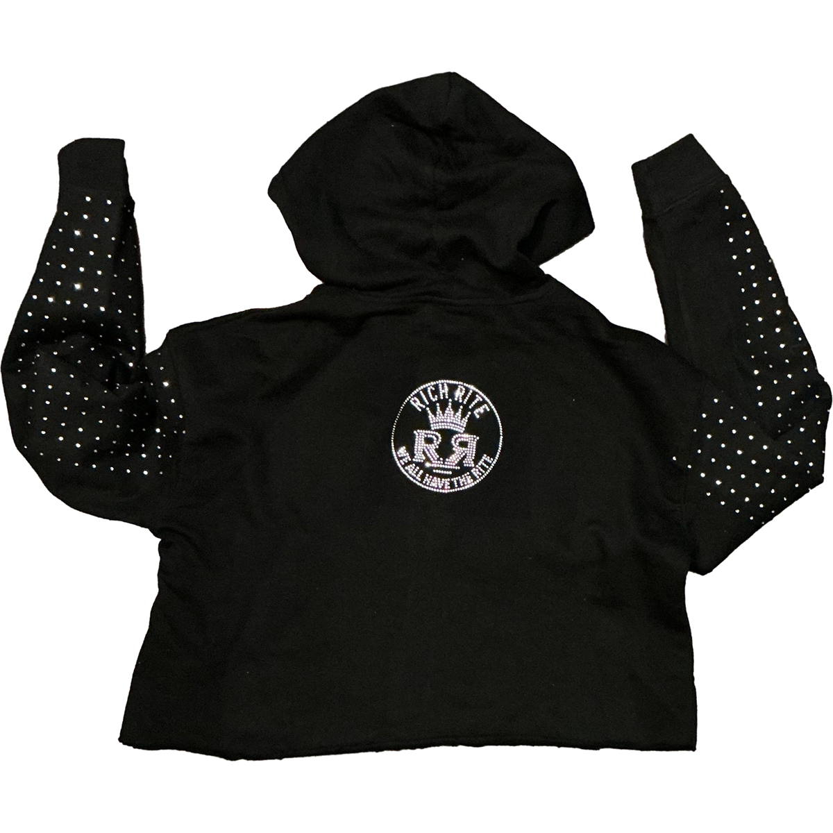 Rich Rite Foil/Rhinestone Cropped Hoodie