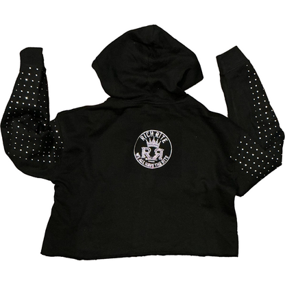 Rich Rite Foil/Rhinestone Cropped Hoodie