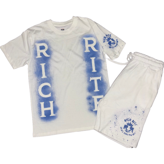 Rich Rite Unisex Spray Paint Rhinestone Short Set
