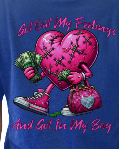 Got Out My Feelings And Got In My Bag Relaxed Fit Cropped Graphic T-shirt