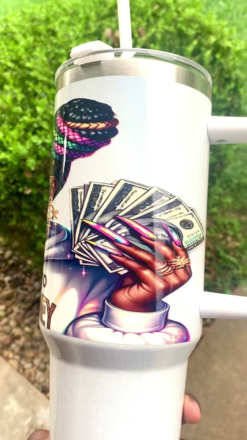 Getting To The Money 40oz Tumbler With Straw